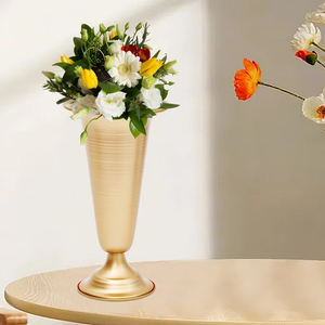 Modern Gold round Metal Vase Unique Home Decor and Garden Decoration <b>Backdrop</b> <b>Stand</b> New Arrival for Aluminum Carton - Product Image 5