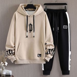 Manufacturer Custom Logo French Terry Mens Tracksuit Unisex Streetwear Heavyweight Cotton Joggers <b>Sweatpants</b> and Hoodie Set - Product Image 3