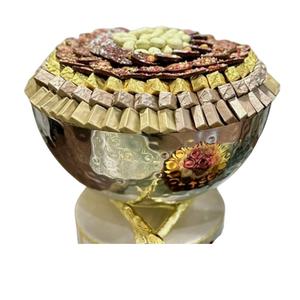 Luxury Chocolates Gift <b>Hamper</b> Black Hammered Pedestal Serving Bowl Premium For <b>Wedding</b> And Parties Gifts Item Lowest Price - Product Image 2