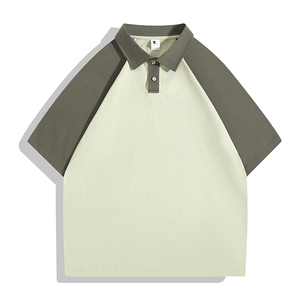 Vente en gros de t-shirts polo de golf 100% coton pour hommes manches raglan vierges personnalisées 240 grammes de styles debout vintage assortis - Product Image 6