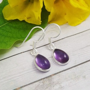 ต่างหูแฟชั่นอเมทิสต์อัญมณี 925 เงินสเตอร์ลิงต่างหูผู้หญิงต่างหูห้อยเงินเครื่องประดับ - Product Image 4