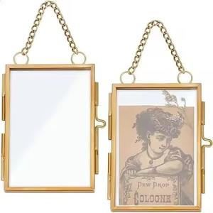 <b>Glass</b> photo <b>frame</b> gold finished a masterpiece of elegance and golden charm showcases - Product Image 3