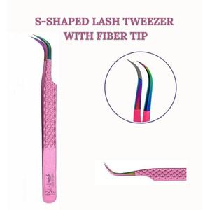 Professional Stainless Steel Slanted Tip Tweezers for <b>Lash</b> Extensions Strong Grip for Perfect <b>Lash</b> <b>Fans</b> - Product Image 5
