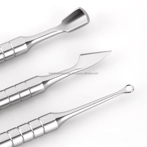 Pousse-cuticules russe double tête amélioré en acier inoxydable avec pierre à poncer pour l'élimination des bords, outil de manucure, logo personnalisé 2026 - Product Image 3