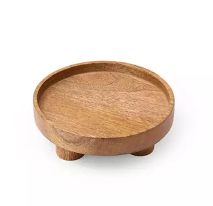 Assiettes en forme de feuille de bois avec feuille d'herbes Assiette de service et vaisselle de forme ronde Plats et assiettes en vente - Product Image 2