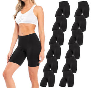 Shorts élastiques en V pour femmes, 100% polyester, décontractés, taille haute, écologiques, légers, séchage rapide, sans couture, fitness, slim - Product Image 3