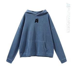 Sudadera con capucha de liquidación de invierno de lujo, ajuste relajado con logotipo bordado, comodidad durante todo el día, ropa informal, técnica teñida lisa - Product Image 1