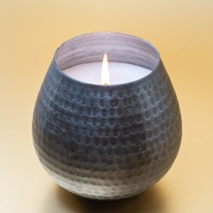 Nouveau Style métal Texture bougie pot pour la maison événement noël éclairage décor argent fini forme ronde bocaux à bougies - Product Image 6