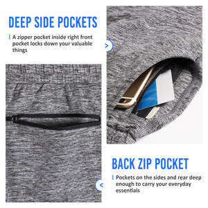 <b>Men's</b> Gym Athletic <b>Shorts</b> Elastic Waist Quick Dry Soft Fit Casual Solid Board <b>Shorts</b> <b>Zip</b> <b>Pockets</b> Customizable Logo Design Plain - Product Image 4