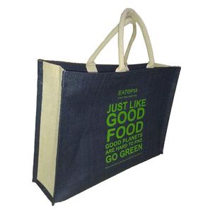 Bolsa de compras de cáñamo de alta resistencia personalizada, yute de lino ecológico y reutilizable reciclable con impresión personalizada - Product Image 4