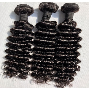 RAW 10A Virgen sin procesar Afro/Curl estilo suelto de onda profunda Remy extensiones de cabello Natural negro peruano indio 10 Uds Paquete de paquete - Product Image 1