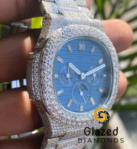 Exquisitely Crafted With Round Brilliant Cut Moissanite Diamonds and Stainless Steel Our Stylish <b>Watch</b> Ultimate Choice for <b>Men</b> - Product Image 3