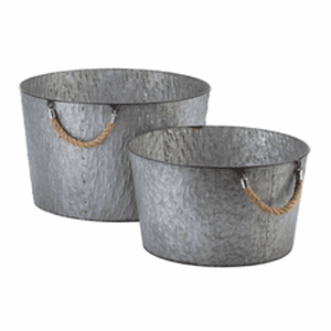 Hot Selling New Design Iron Natural Round Galvanized <b>Set</b> <b>of</b> <b>3</b> Planter Decorative Garden Pots for Home Hotel Garden Restaurant - Product Image 5