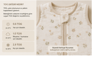 ถุงนอนเด็กแบบขายส่ง ระดับ TOG ผ้าฝ้าย 100% แบบไม่มีแขน ผ้าห่มแบบสวมใส่ได้ ซิปป้องกัน ใช้ได้ทุกฤดู ปรับแต่งได้ Denizli - Product Image 3