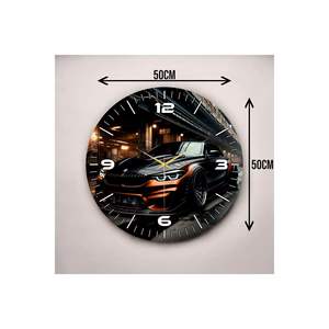 Colorful Car Pattern 50cm Wooden Silent <b>Table</b> Wall <b>Clock</b> Number Gift for Office or Home Use - Product Image 5