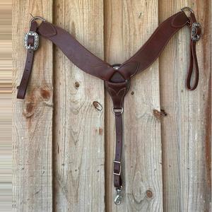 Durable Brown Anatomic Leather English Bridle Set Western Breastplate Soft Padded Rubber Reins Stitched Headstall Horse Riding - Product Image 3