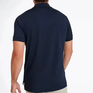 Bajo MOQ Cómodos y elegantes polos para hombres Polos de algodón ajustados de color sólido de alta calidad - Product Image 2