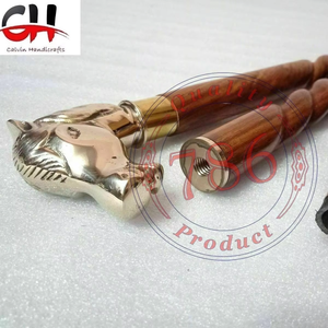 Mango de cabeza de caballo de latón de Estilo Vintage bastón victoriano bastón espiral tallada - Product Image 6