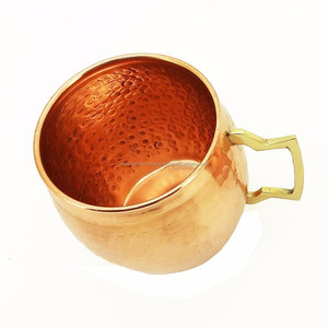 Taza de mula de Moscú de cobre y Metal Vintage de 18oz, taza de cerveza de agua con tapa para el hogar, Hotel, restaurante, uso en la cocina - Product Image 2