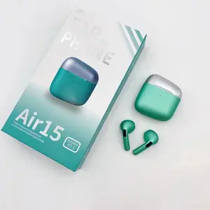 Air15 Fones de ouvido esportivos com desenho colorido Fones de ouvido TWS sem fio e fones de ouvido com recurso de cancelamento de ruído e estojo de carregamento