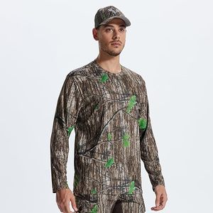 Uniforme tactique camouflage protection séchage rapide, sweat-shirts de pêche à manches longues en polyester pour hommes avec masque facial - Product Image 1