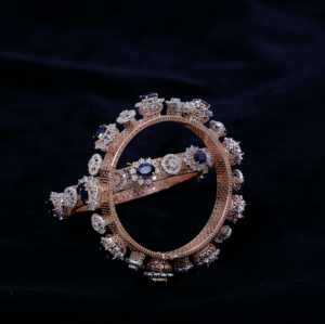 Trendy 9K Rose Gold <b>Diamond</b> Pacheli <b>Bangle</b> IGI Certified 10.74 CT Oval Cut Natural IJ Color SI Clarity Rhodium Plated Filled - Product Image 6