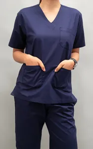 Hospital Unisex Medical Scrubs Set with Poly Coton Fabric Customized Colors OEM Embossed Printing - Product Image 6