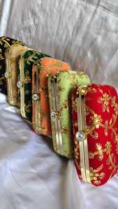 Bolso de mano de novia bordado étnico indio, bolso de noche para boda y fiesta, cadena para Navidad, Halloween, ocasiones de Año Nuevo - Product Image 5