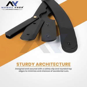 Navaja de Afeitar Profesional Hecha a Medida para Hombre, Navaja de Afeitar de Grado Barbero con Bloqueo de Seguridad, Mango Negro Premium para Afeitado y Cuidado Personal - Product Image 4
