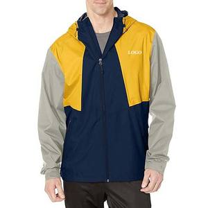 Chaquetas de hombre con diseño de logotipo personalizado OEM de color de contraste, chaquetas de hombre impermeables con Cremallera de nailon y poliéster de estilo callejero - Product Image 1