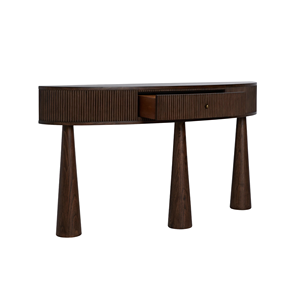 Table console en bois avec tiroir cannelé, table d'entrée en bois massif, table longue minimaliste pour salon et hôtel - Product Image 3