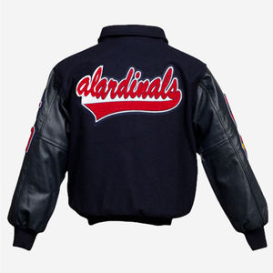 Patchs en chenille en cuir véritable Vestes Letterman Personnaliser la mode Veste d'hiver à manches longues Veste de baseball pour garçons - Product Image 6