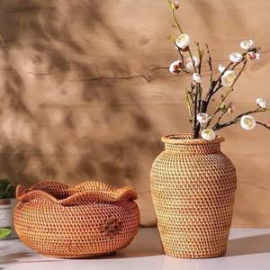High Quality Handmade <b>Rattan</b> Braided Gift <b>Box</b> <b>with</b> <b>Lid</b> Beautiful Woven Bamboo Baskets for Weddings and Special Occasions - Product Image 4