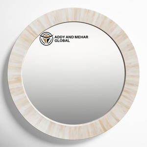 Miroir mural de luxe en nacre blanche, cadre en coquillage artisanal, écologique, intérieurs élégants, design Art Déco, mariages - Product Image 6