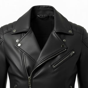 Veste moto en cuir vegan durable pour femme, rétro, nouvelle arrivée, surdimensionnée, noire, en peau d'agneau, veste moderne pour femme, logo personnalisé ODM - Product Image 5