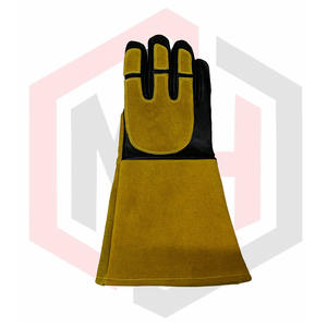 ถุงมือทำงานเชื่อมหนังวัวแยกสีขาวทนความร้อน - Product Image 3