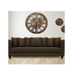 <span class=keywords><strong>Horloge</strong></span> murale 24 pouces <span class=keywords><strong>avec</strong></span> de vrais engrenages mobiles Vintage Brown - Product Image 3
