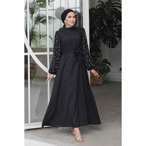 Robe Hijab Détail Perle Noir - Product Image 6