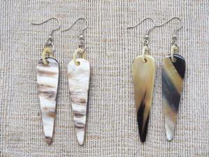 ต่างหูแบบห้อยรูปเขาควายเป็นเอกลักษณ์คลาสสิกทำด้วยมือดีไซน์เป็นรูปสี่เหลี่ยมอัญมณีขัดเงาสไตล์สัตว์โดยใช้เทคนิค - Product Image 6