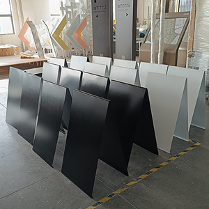 Letrero de acero negro con recubrimiento en polvo, resistente, con soporte de suelo tipo A, para acera, para publicidad. - Product Image 4
