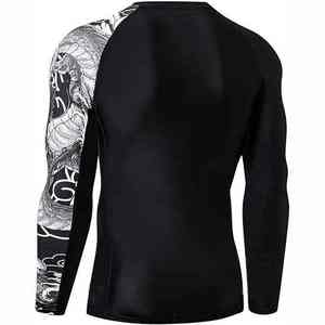 T-shirt de compression pour homme de haute qualité, tricoté à manches longues, pour la gym et le fitness, coupe ajustée, respirant, compression musculaire - Product Image 2