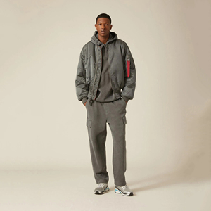 Blouson aviateur softshell en satin décontracté d'hiver XXL pour hommes, coupe-vent réversible, col montant, deux poches zippées, une poche intérieure - Product Image 3