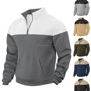 Pull à col montant mi-zippé color-block, tendance hiver, extérieur, polaire, sweat-shirt numérique printemps, vente chaude, source d'usine - Product Image 1