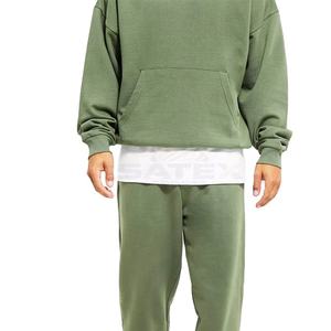 Ensemble de survêtement unisexe délavé à l'acide, coupe classique, sweat à capuche zippé et pantalon de survêtement, respirant, coupe-vent, écologique, léger, hiver, service OEM - Product Image 4