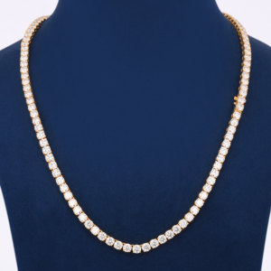 Fine Jewelry Wholesale Hip Hop 925 Sterling <b>Silver</b> VVS Lab Grown Diamond Cluster <b>Tennis</b> Chain <b>Necklace</b> for Men Women - Product Image 1