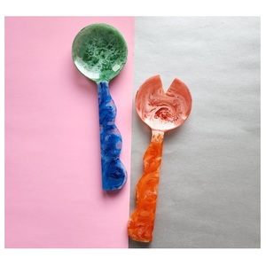 American Style Custom Color Resin <b>Salad</b> Server Set Eco-Friendly <b>Salad</b> <b>Tools</b> Multi Color Tableware - Product Image 1