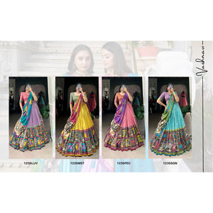 เลเฮงก้าโชลีผ้าไหมแบบทัสซาร์สำหรับปาร์ตี้ฤดูหนาว - Product Image 1