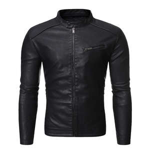 <b>New</b> Style Fashion Zipper up Leather Jacket High Quality Men Fashion Leather Jacket Custom Logo Outdoor Wear Comfortable Jacket - Product Image 4