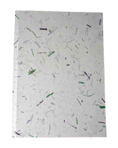 Papel de algodón hecho a mano personalizado PAPEL DE Color blanco con pajitas muertas en dos tonos moteado como cubierta cuaderno de tapa dura - Product Image 1