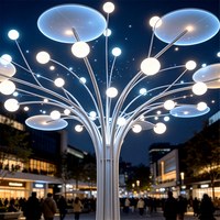 Sculpture d'arbre lumineuse RGB en acier inoxydable avec télécommande, éclairage extérieur IP65 pour parcs et aménagements paysagers